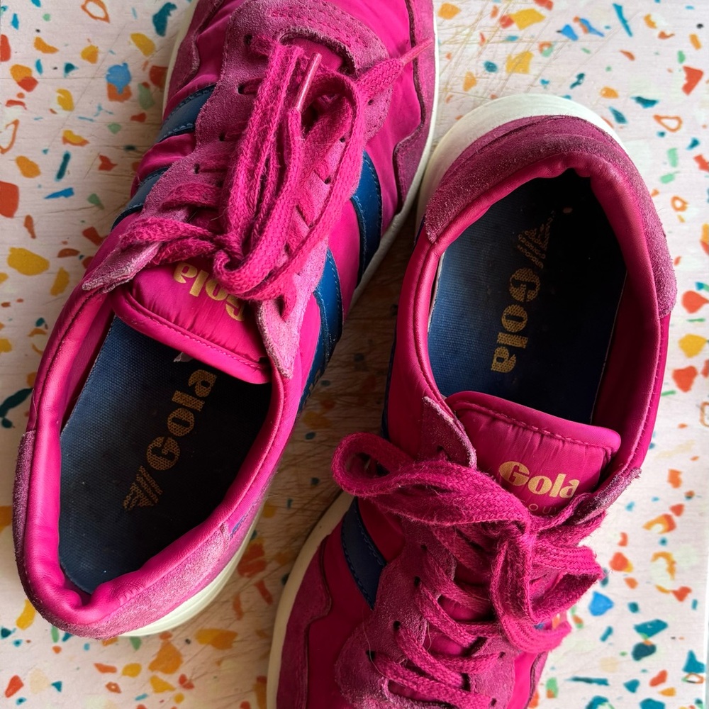 Gola Vancouver Pink and Blue suede Sneakers: Women’s 6 Athletic Shoes